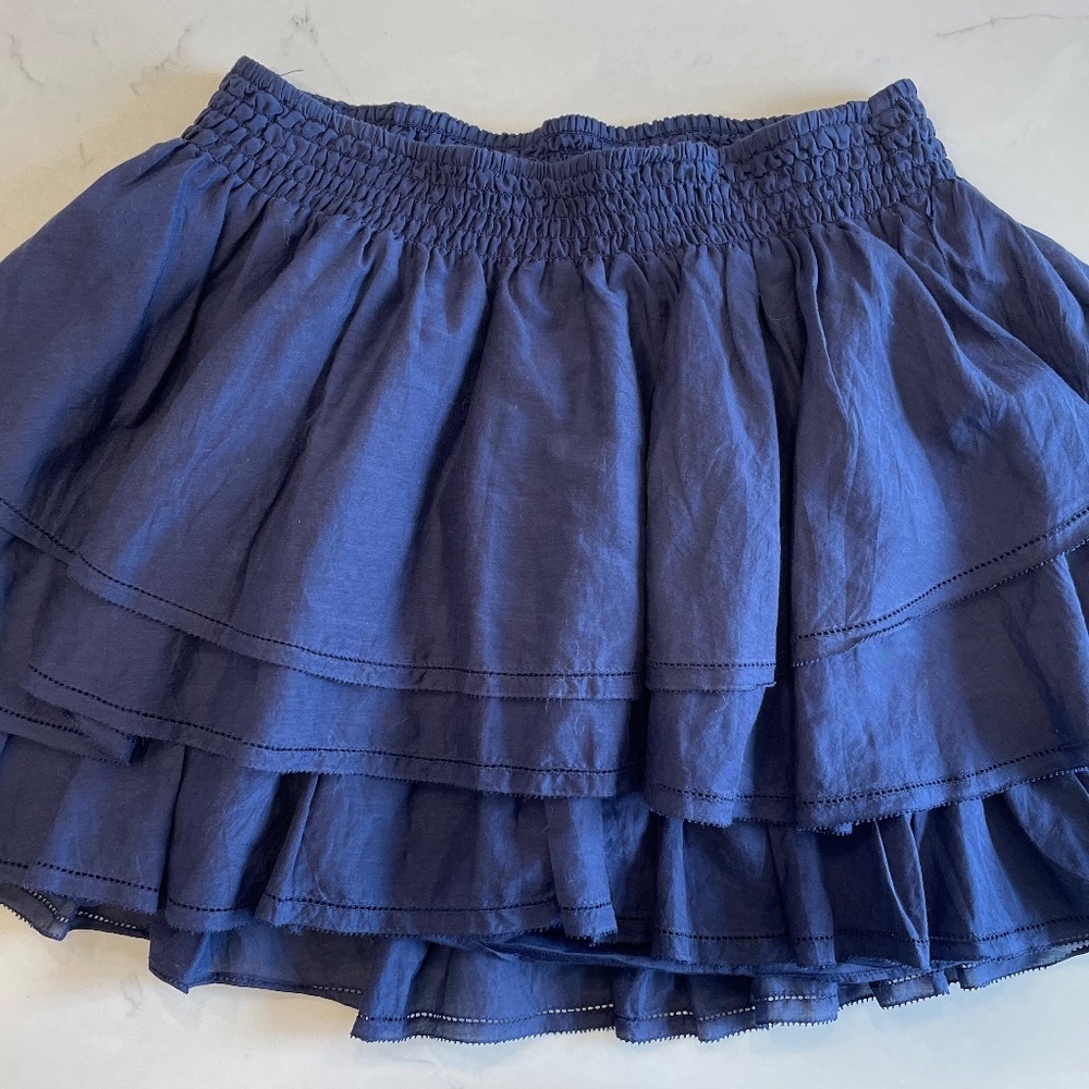 Joie Navy Tiered Mini Skirt